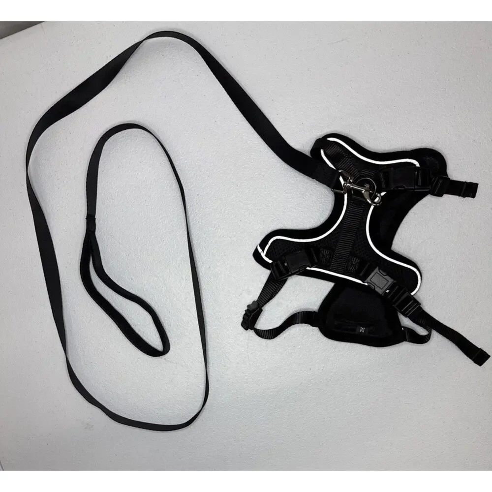 Kaazylab Cat Harness and Leash Black Size M (13-18 Lbs) Reflective Strip